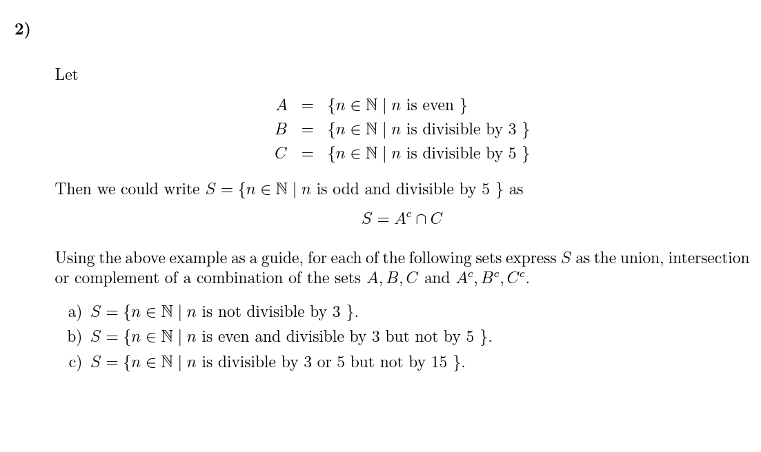 Let A = {HEN|niseven} B : {n E N | n