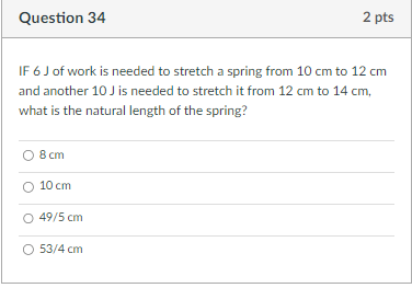 stretch a spring from 10 cm to '12 cm and another EU