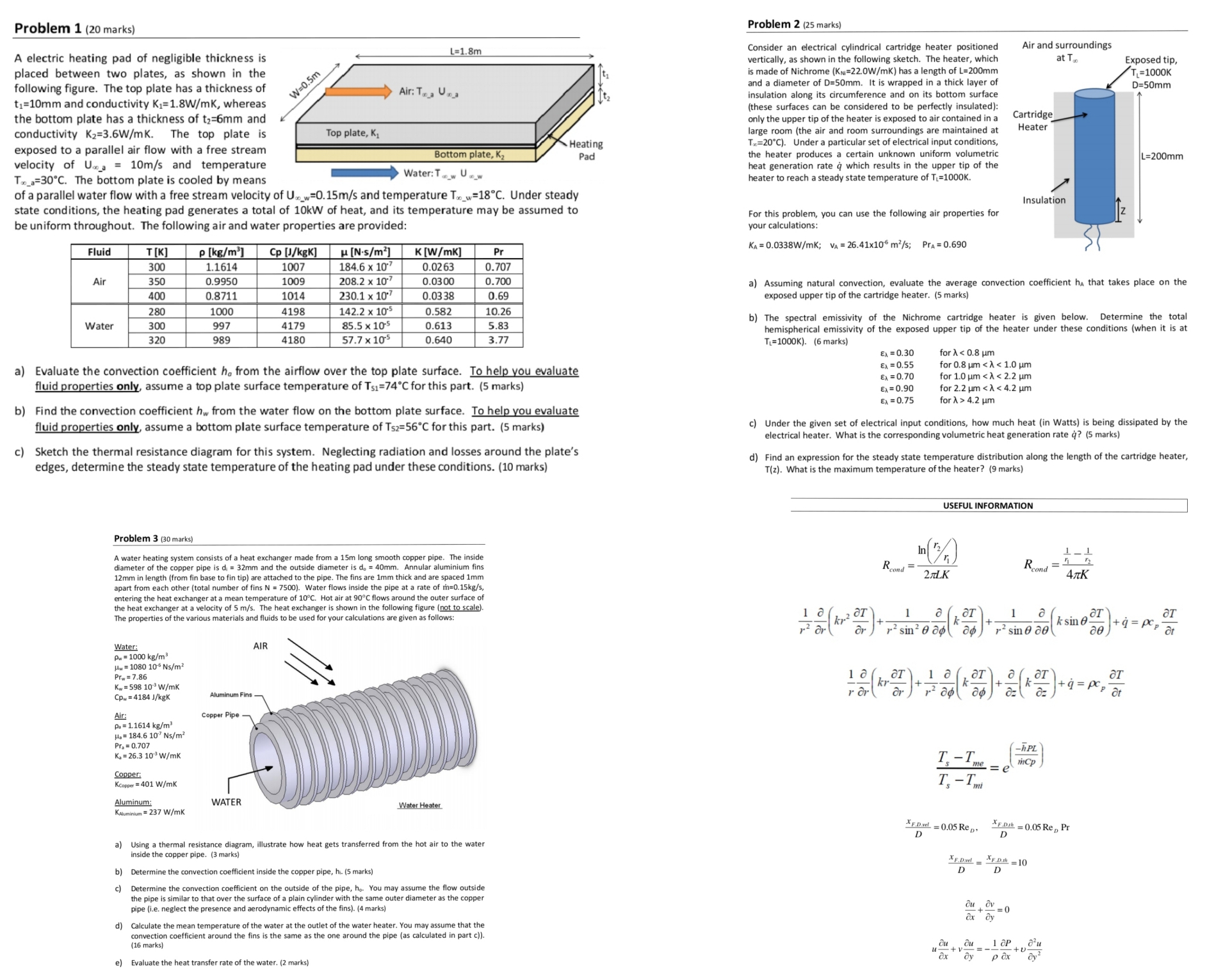 electric heating pad of negligible thickness is L=1.8m Consider an electrical cylindrical