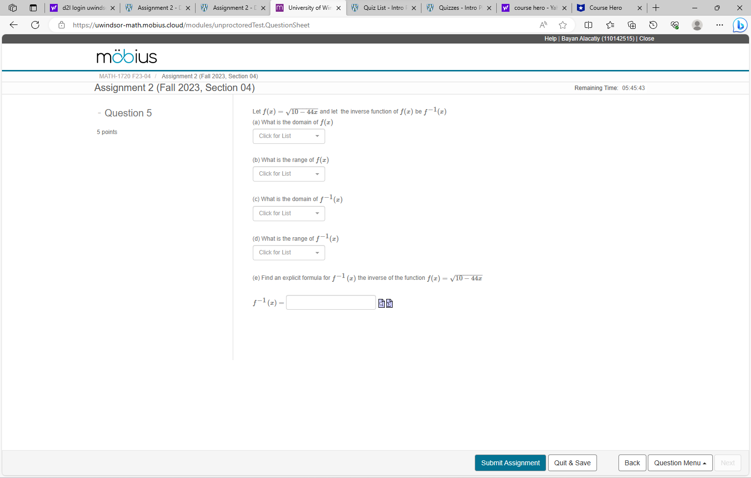 W Assignment 2 - [ x m University of Win X W