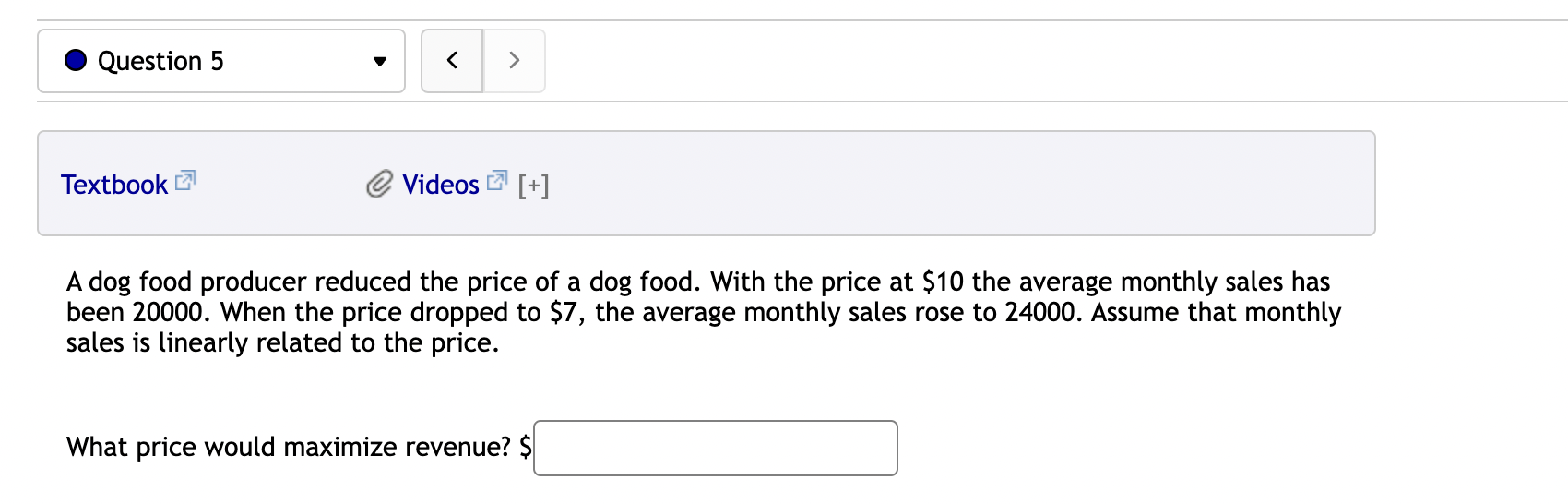 cost at the production level 1900 :] d) The production level that