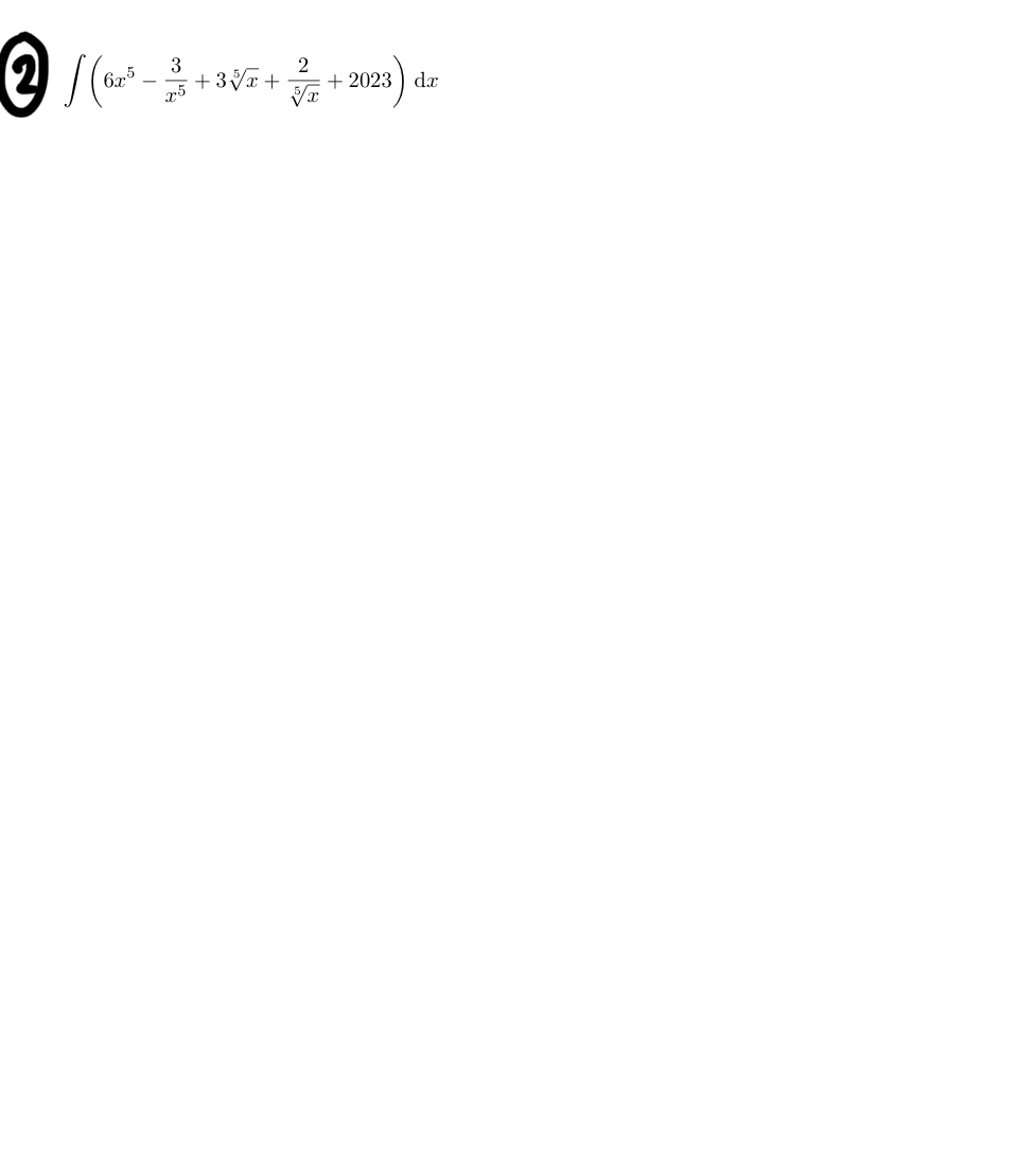 antiderivative of the given polynomial. (525 + 324 - 12x3 + 6x2