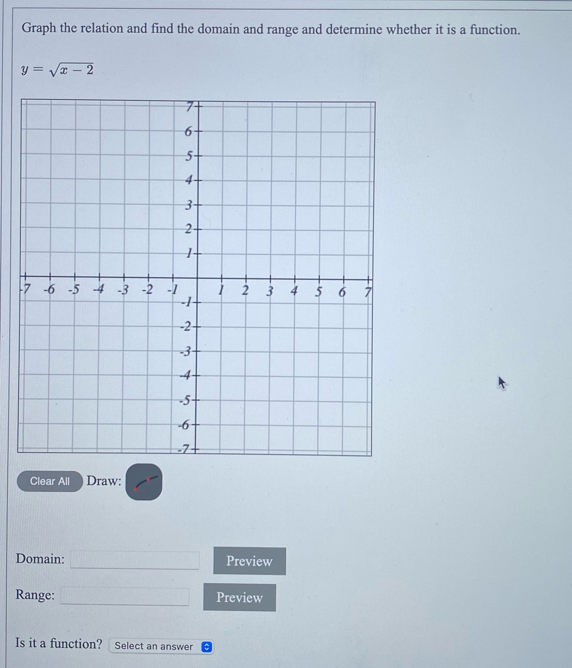 Please solve Graph the relation and find the domain and range