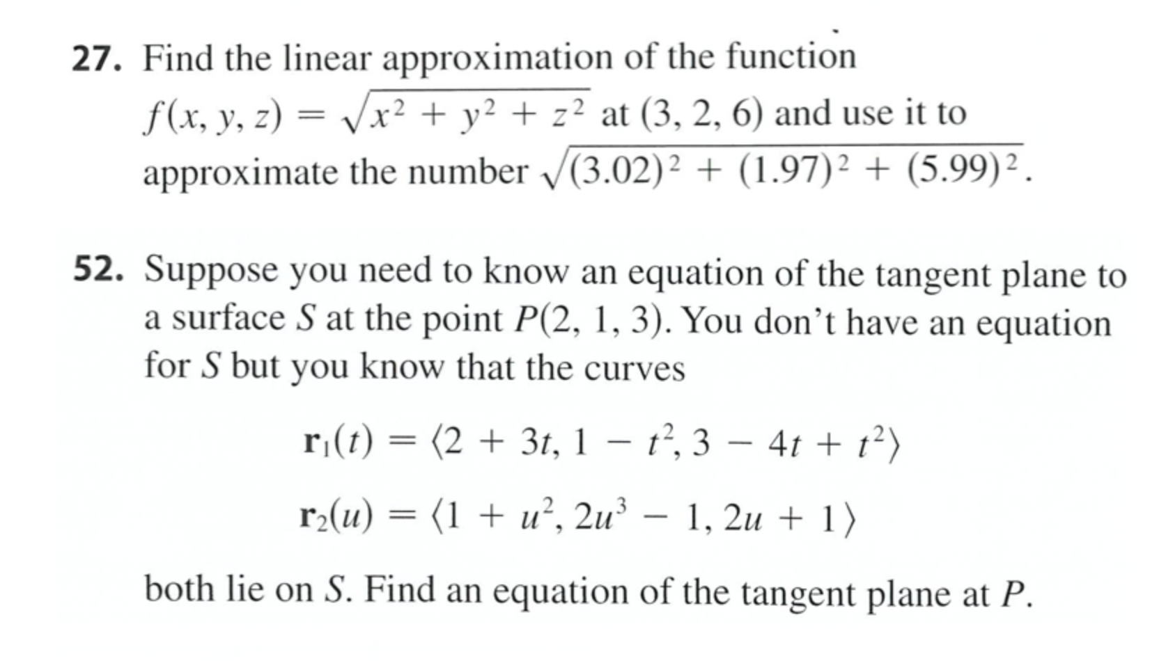 equation of the tangent plane to the surface z = f(x, y)