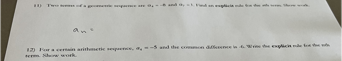 first four terms of the sequence. Show work 1) a. = n(6m