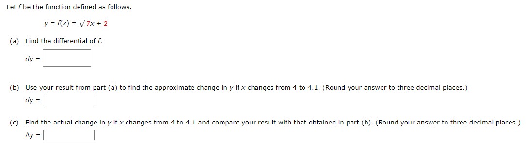 approximate change in y ifx changes from 2 to 13?. [Round your
