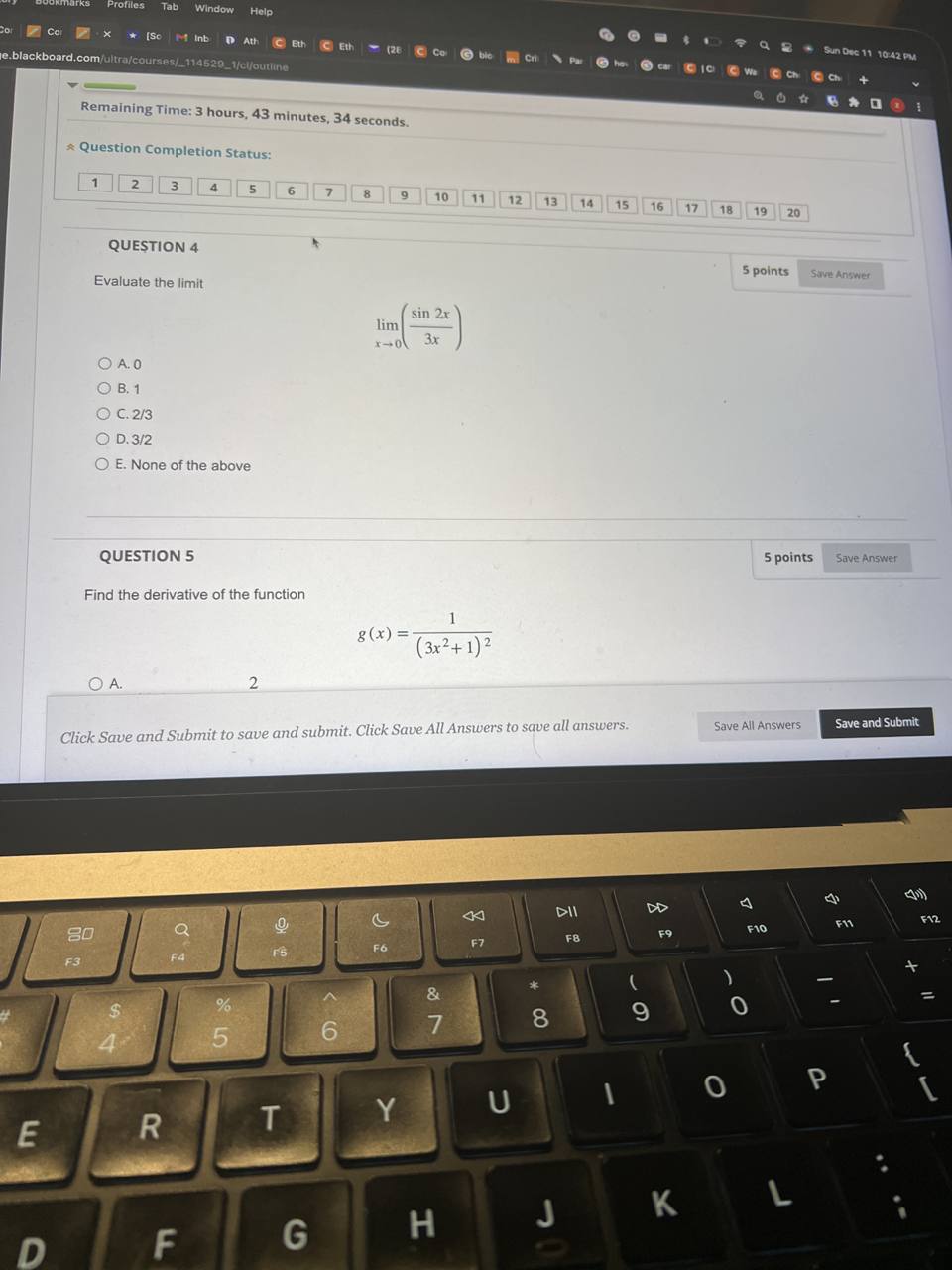 college.blackboard.com/ultra/courses/_114529_1/cloutline ch & Ch Remaining Time: 3 hours, 44 minutes, 00 seconds,