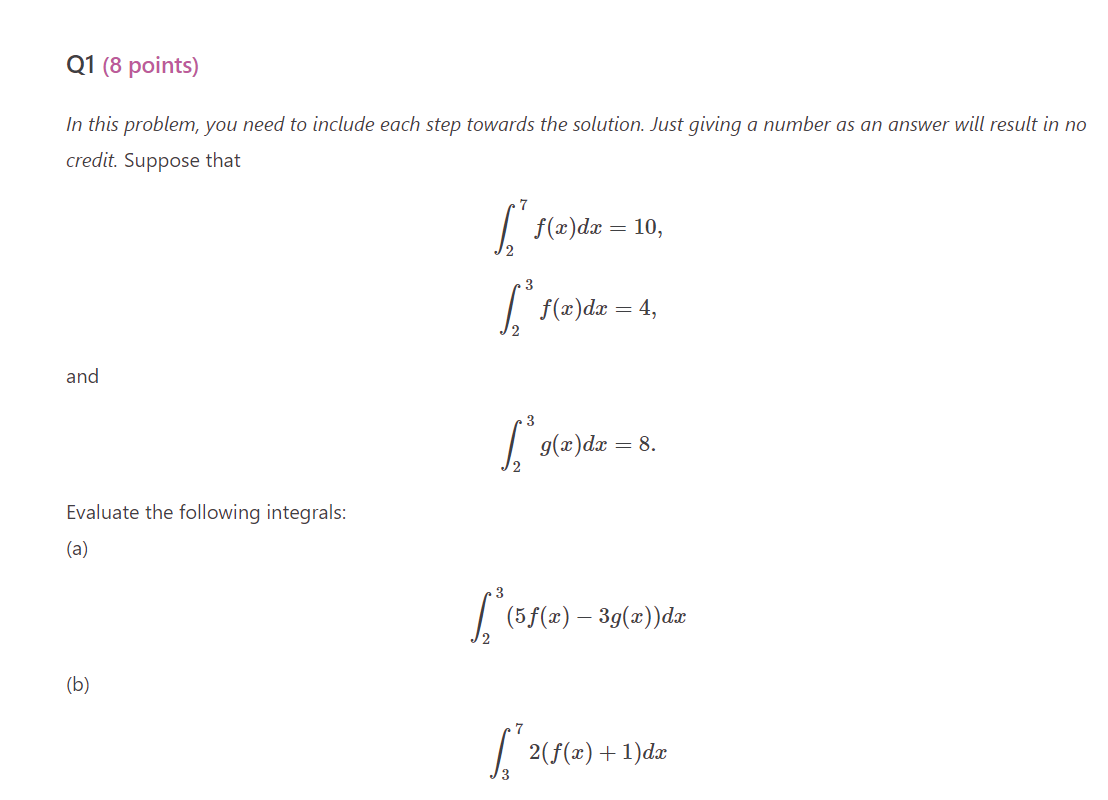  Q1 (8 points) in this problem, you need to include each