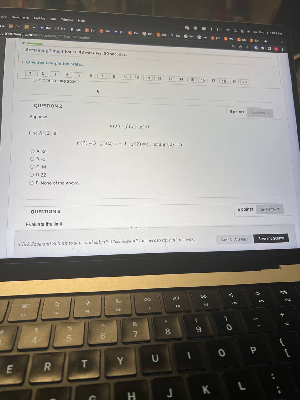 19 20 Ut. None of me above QUESTION 2 5 points Suppose