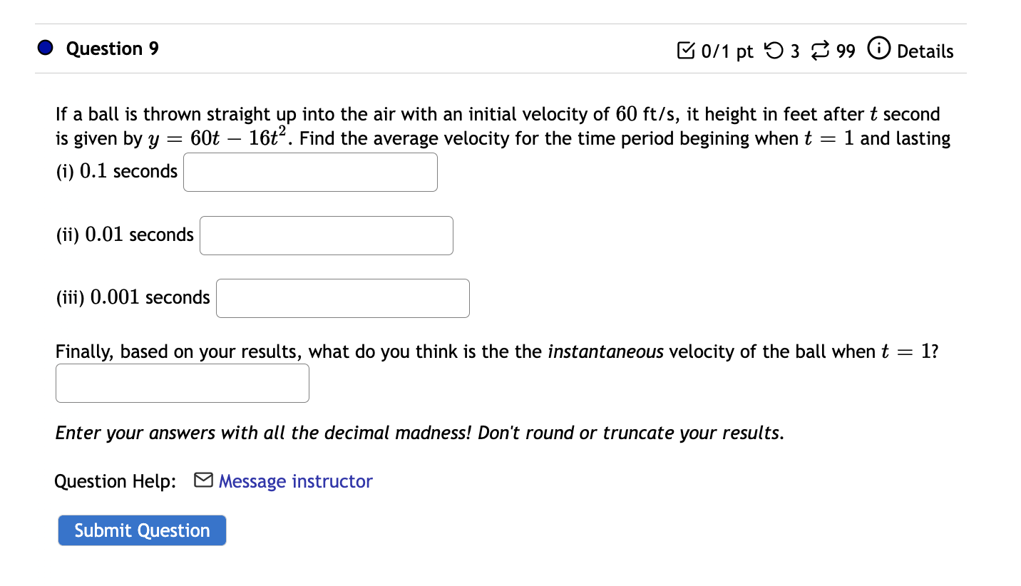 = 3t2 + 2t + 11, where distance is measured in meters