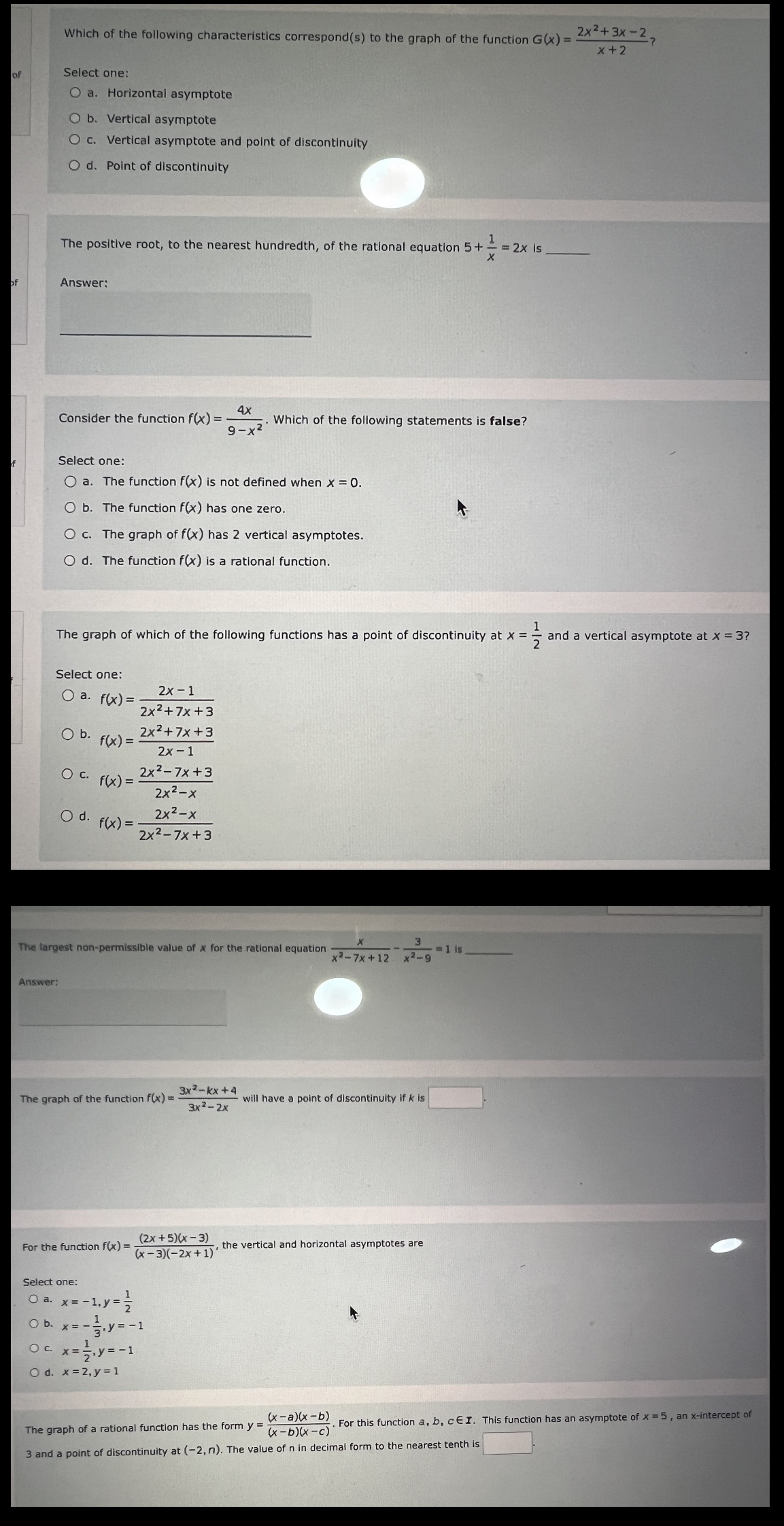  Please answer all 8 questions. Please all needed is answers no