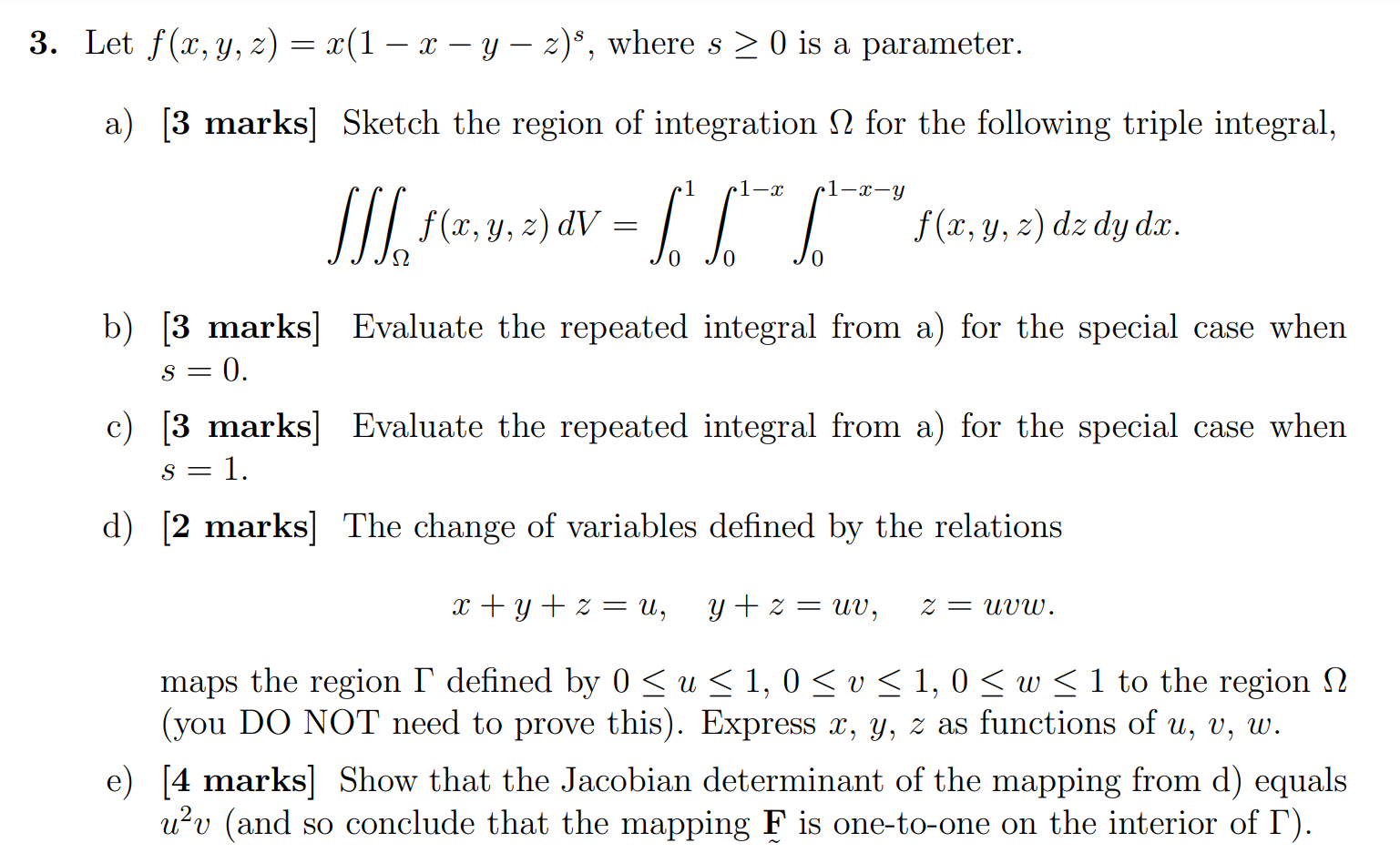  I need help with part (e.), particularly why F is one
