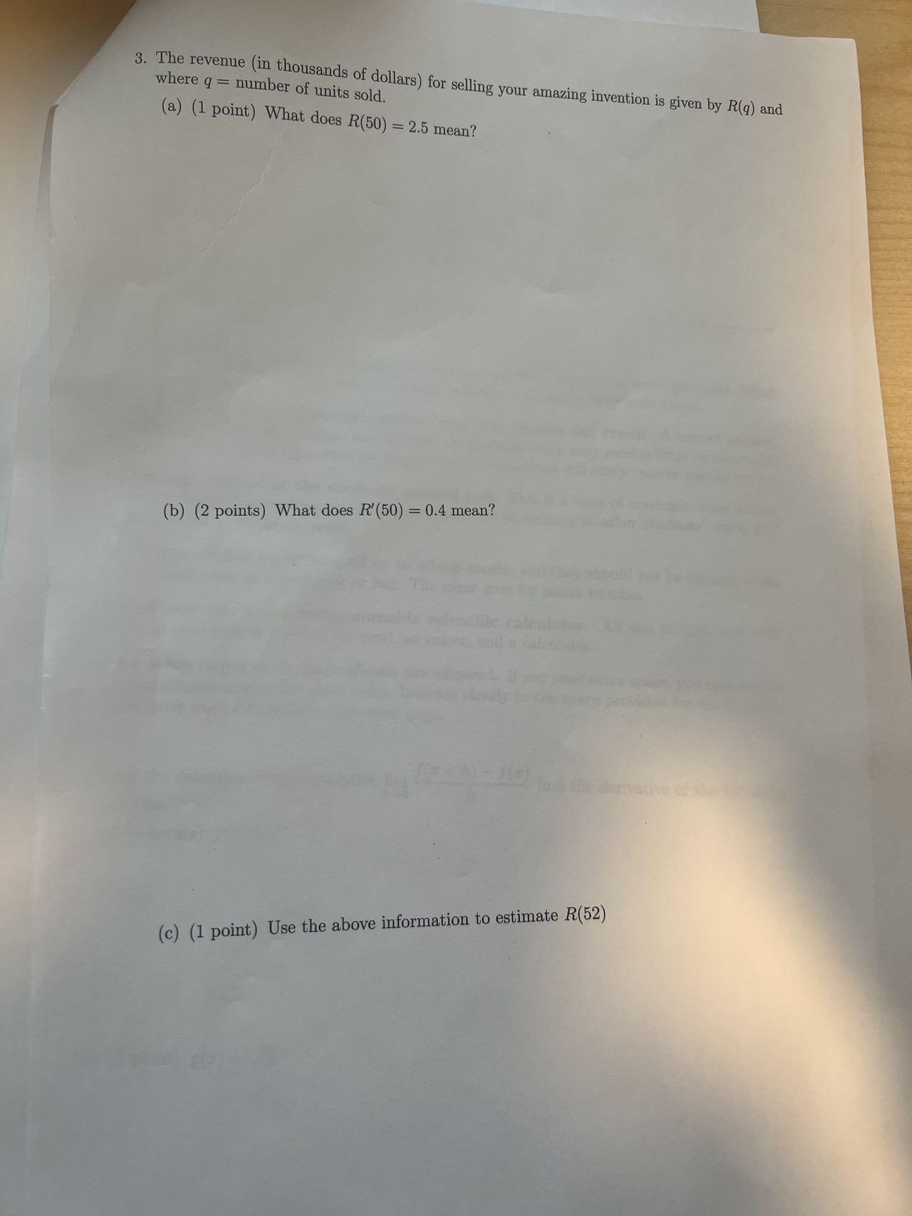 a calculator. . No scrap paper or formula sheets are allowed. If