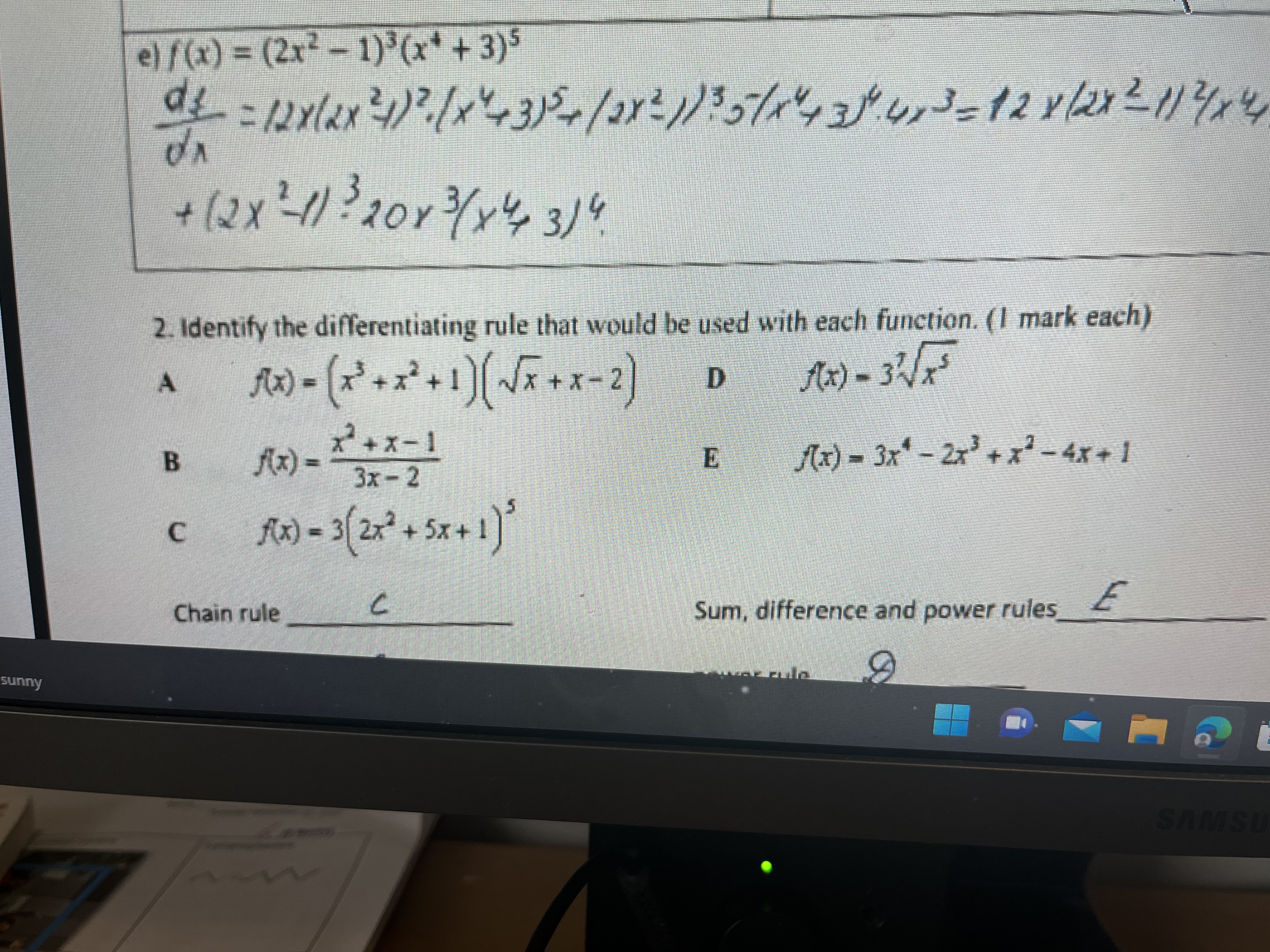 94 = 12x(xx 41)?/x*+3)+/2x=1/35-/x"+ 3jux= 12x(2x-1/4x4 + 12x -11 3 201 3(