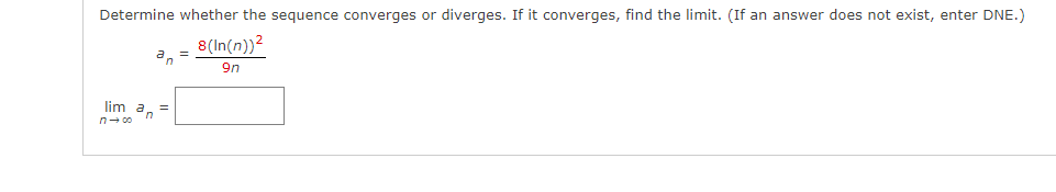 the limit. (If an answer does not exist, enter DNE.) = tannin:1