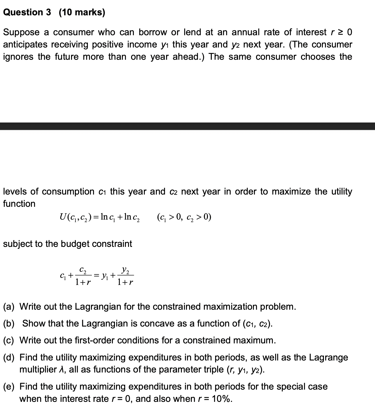 lend at an annual rate of interest r 2 0 anticipates receiving