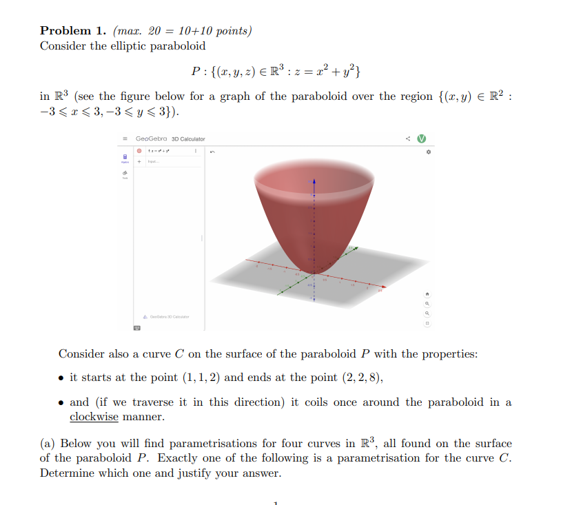 figure below for a graph of the paraboloid over the region {(x,
