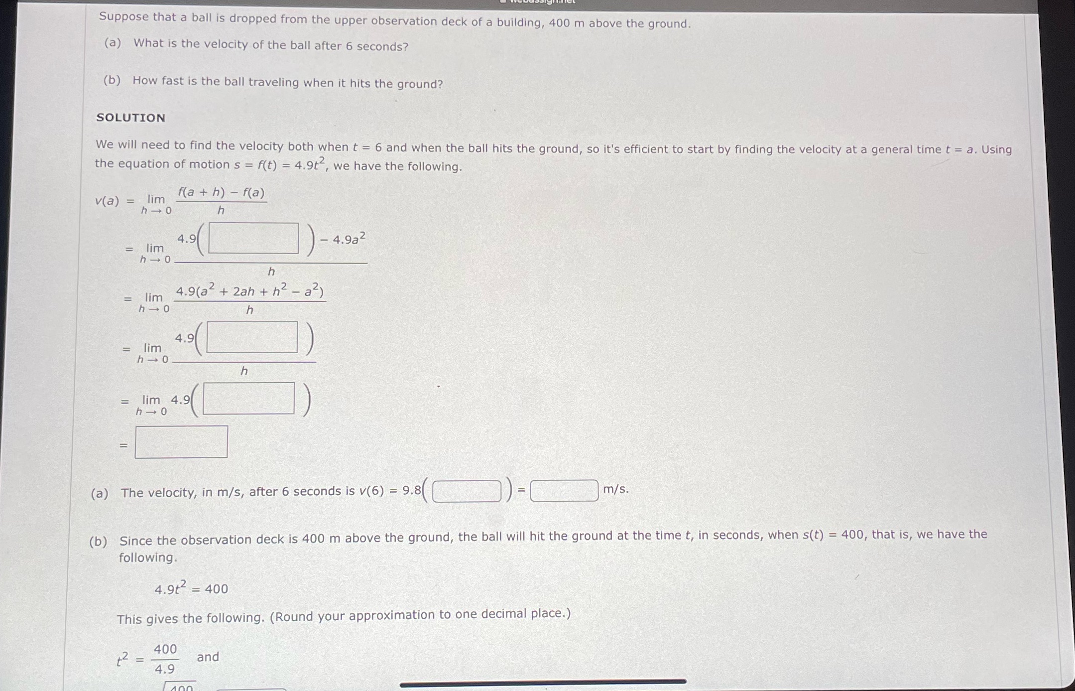 of a building, 400 m above the ground. (a) What is the