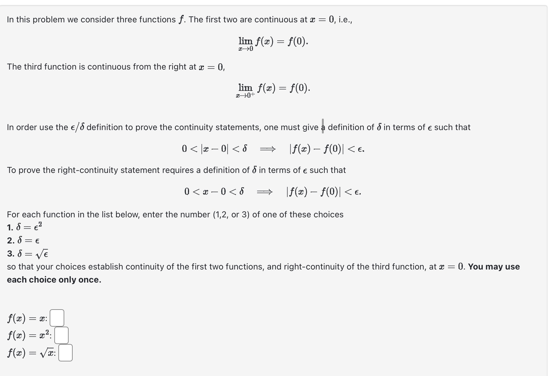 are continuous at m = 0, Le, lim m = 0 .