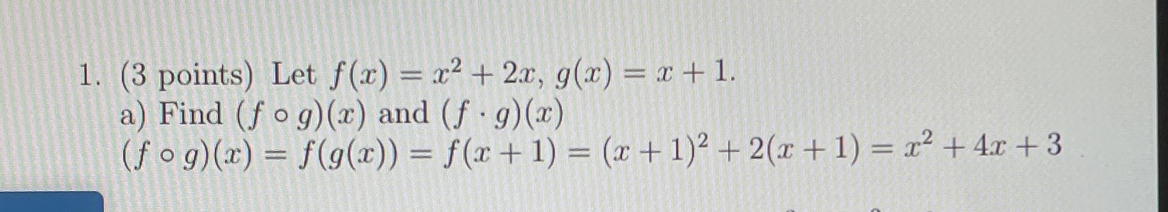 a) Find (f o g)(:r) and (f g)@)