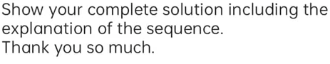  Please answer this andshow your solutions on paper.I will give you