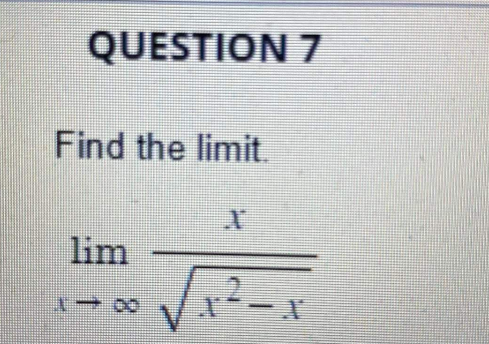 FOLLOWING PROBLEM. SHOW YOUR ACCURATE SOLUTION.TASK: QUESTION 6 Find the elimit if