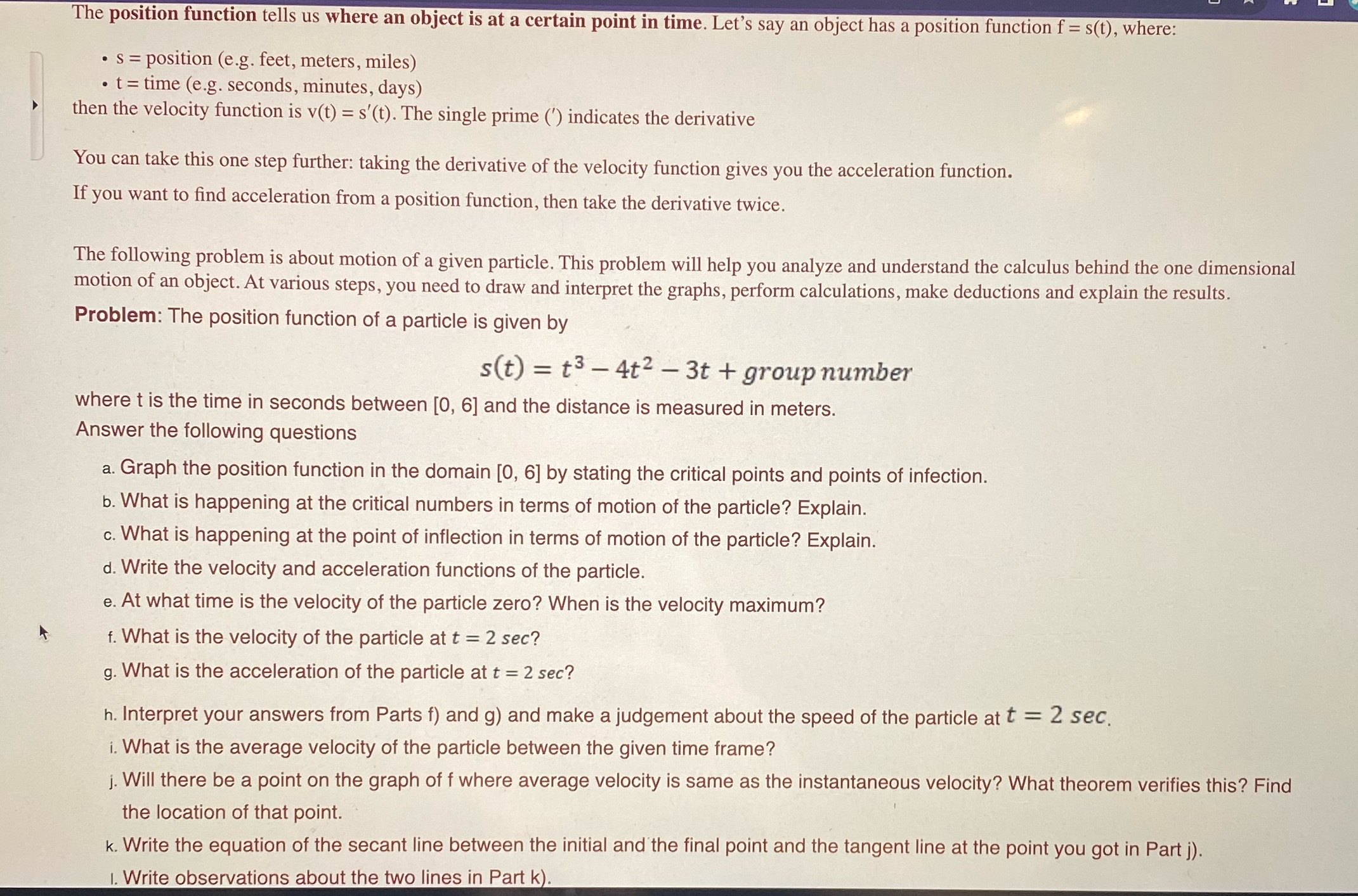 object is at a certain point in time. Let's say an object