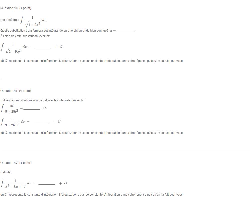 intgrande en une dintgrande bien connueQ u = A raide de cette