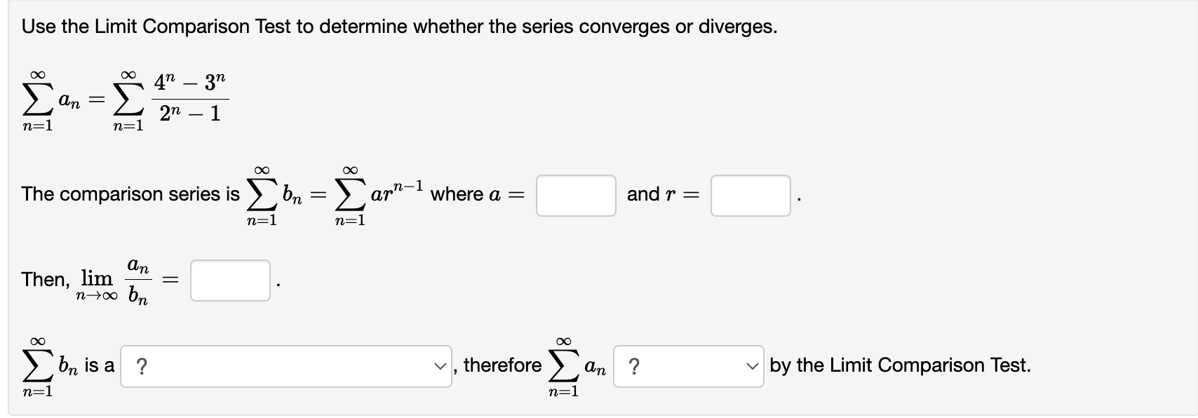 + 771,3 71:1 ()0 00 1 The comparison series is 2 bn