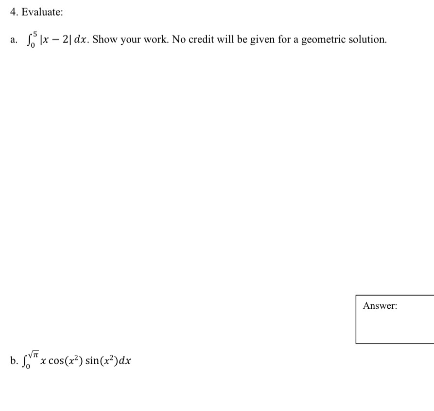 No credit will be given for a geometric solution. Answer: b. Sox