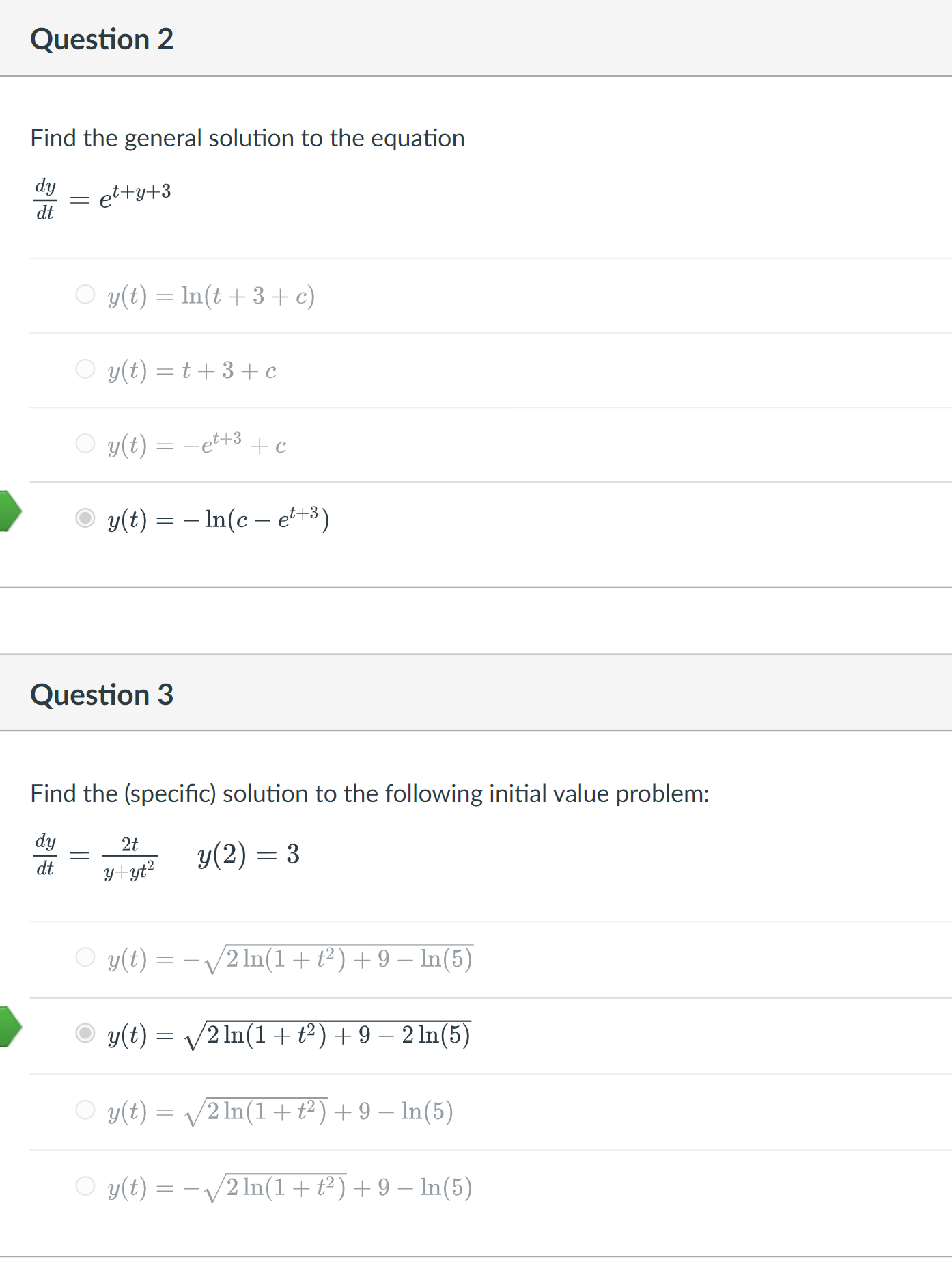  Question 2 Find the general solution to the equation Question 3