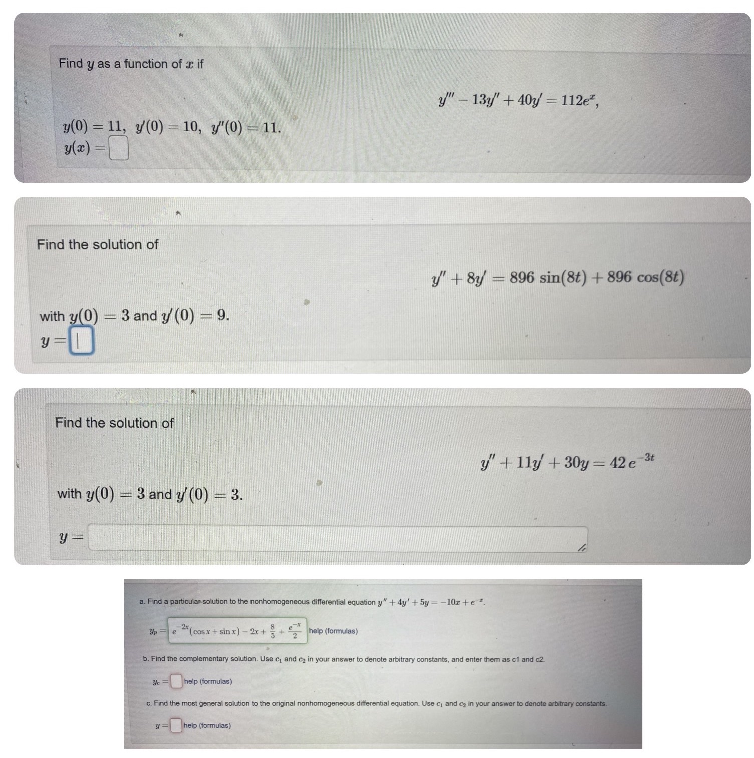  Please need an answer asap Find y as a function of