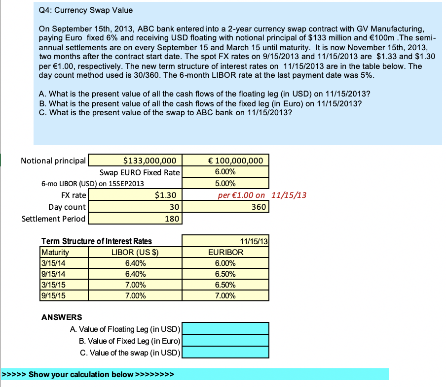 Please assist with the below including Excel calculations. I've done it