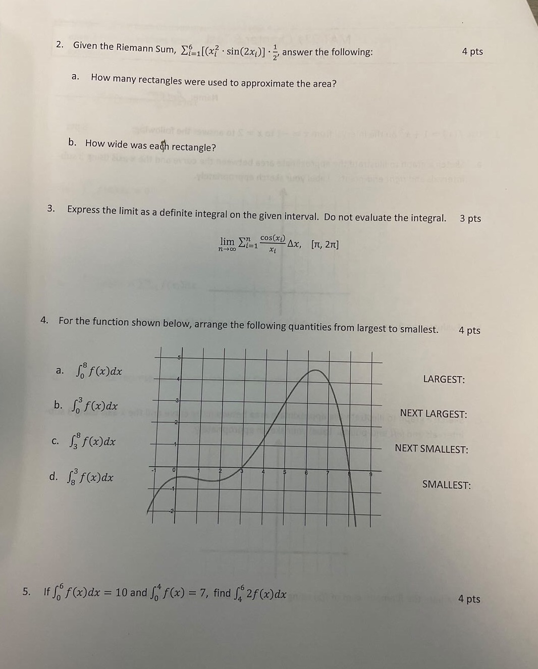 answer the following: 4 pts a. How many rectangles were used to