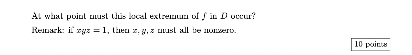 on Lagrange multipliers (which only mentioned absolute extrema), recall that if p0