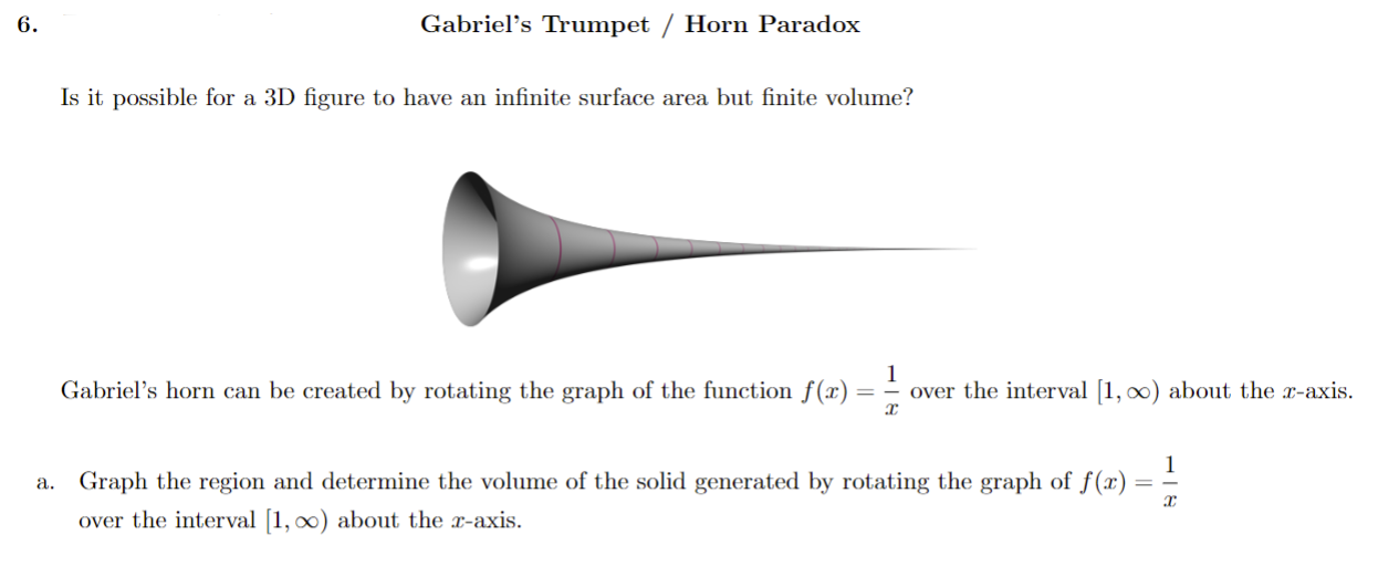 notation, and evaluate. 2 c2 - 4 V6. Gabriel's Trumpet / Horn