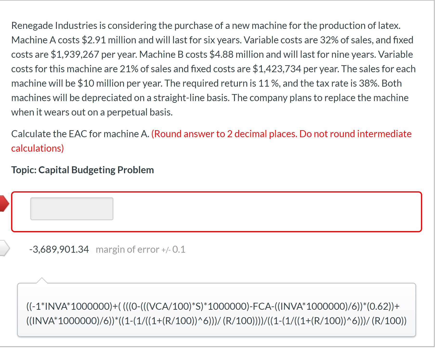 Renegade Industries is considering the purchase of a new machine for the