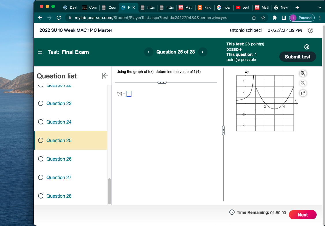 G how bert Do Math New + mylab.pearson.com/Student/PlayerTest.aspx?testld=241279484&centerwin=yes # 0 Paused .