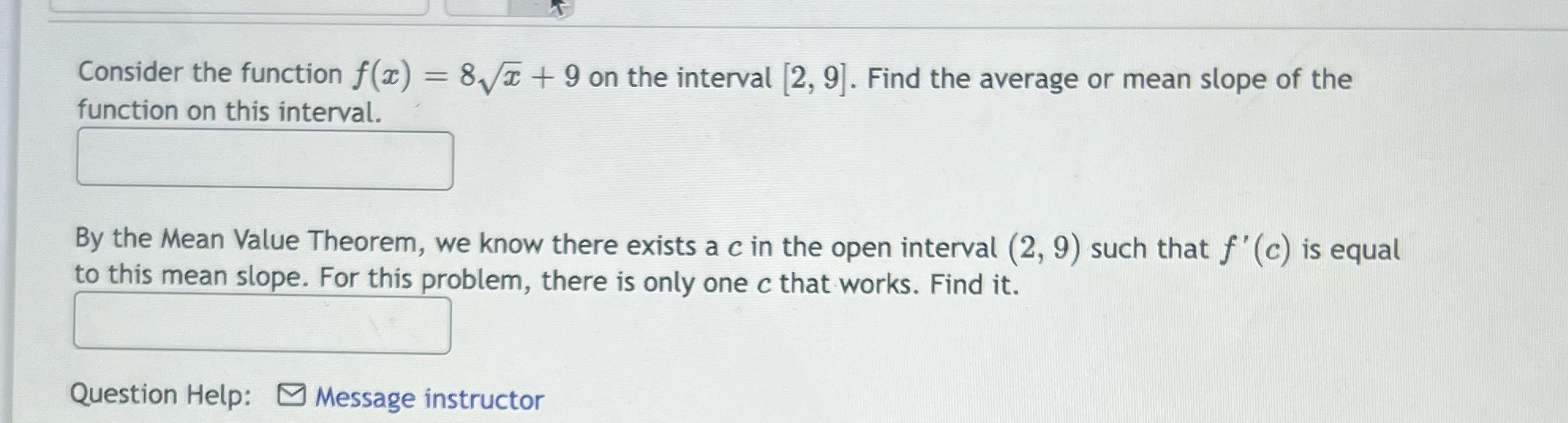  Consider the function f(x) = 8 x + 9 on the