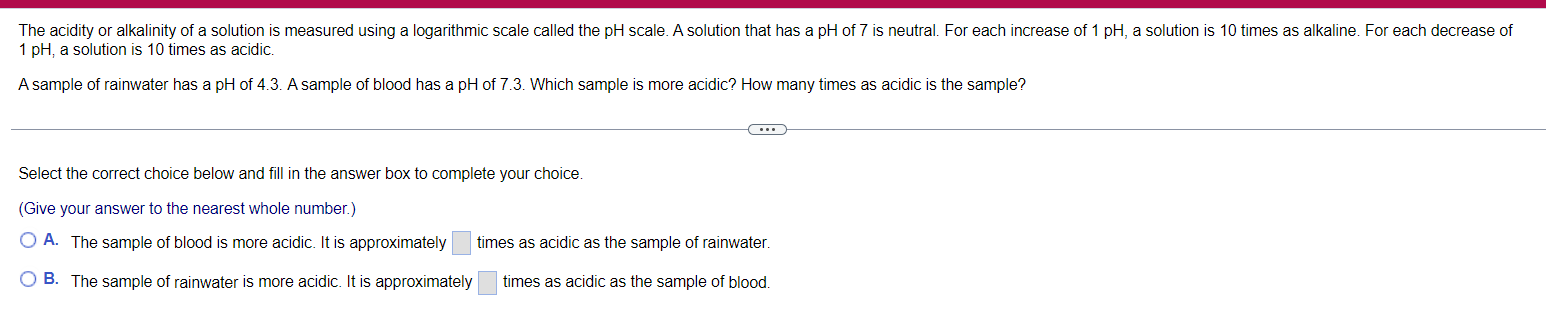 The acidity or alkalinity of a solution is measured using a