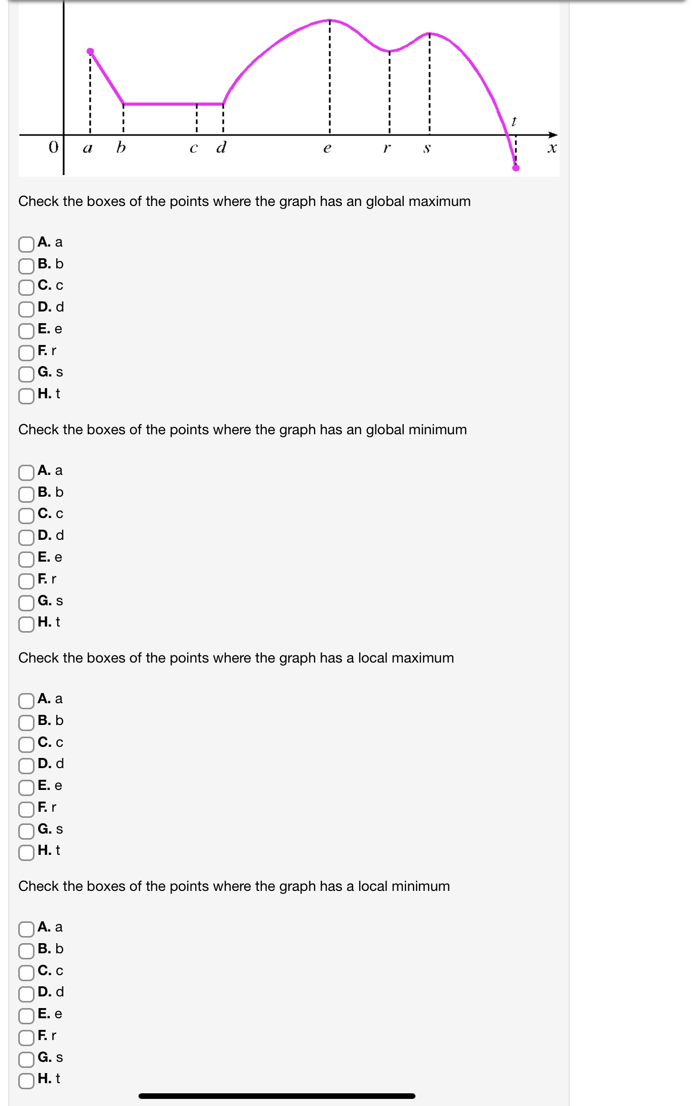 Please answer the following questions. b d S X Check the