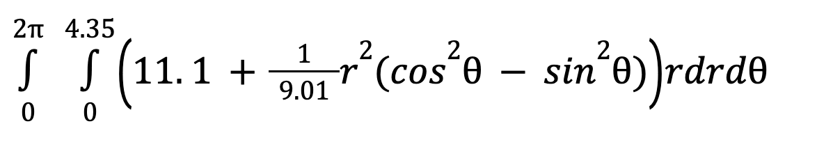 211 4.35 f (11.1 + 901 r2(cos2e