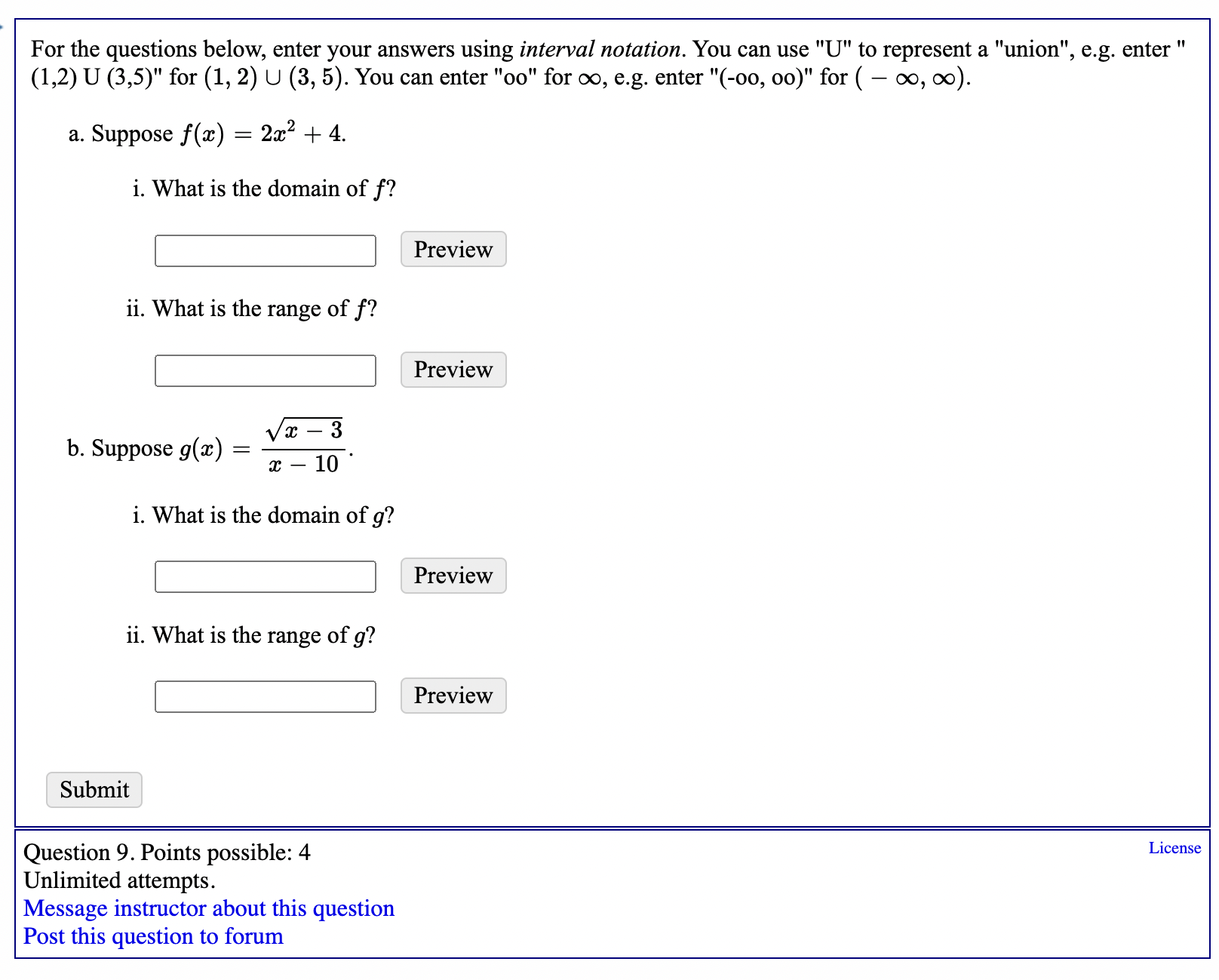 can use "U" to represent a "union", e.g. enter " (1,2) U
