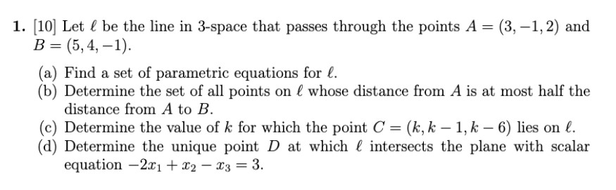 Determine the set of all points on f whose distance from A