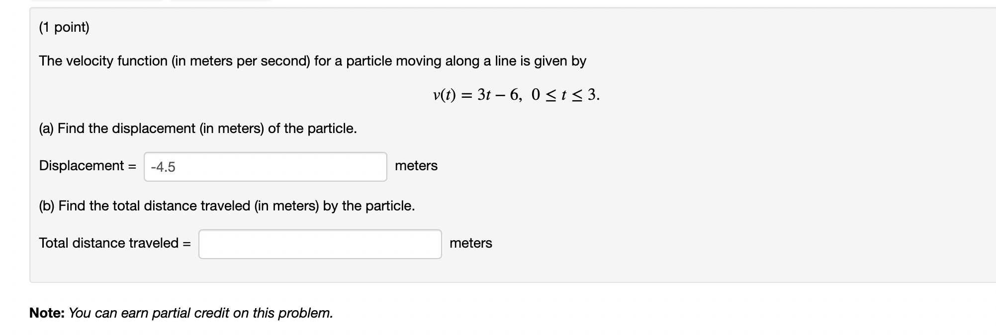 particle moving along a line is given by v(t)=3t6, 03133. (a) Find
