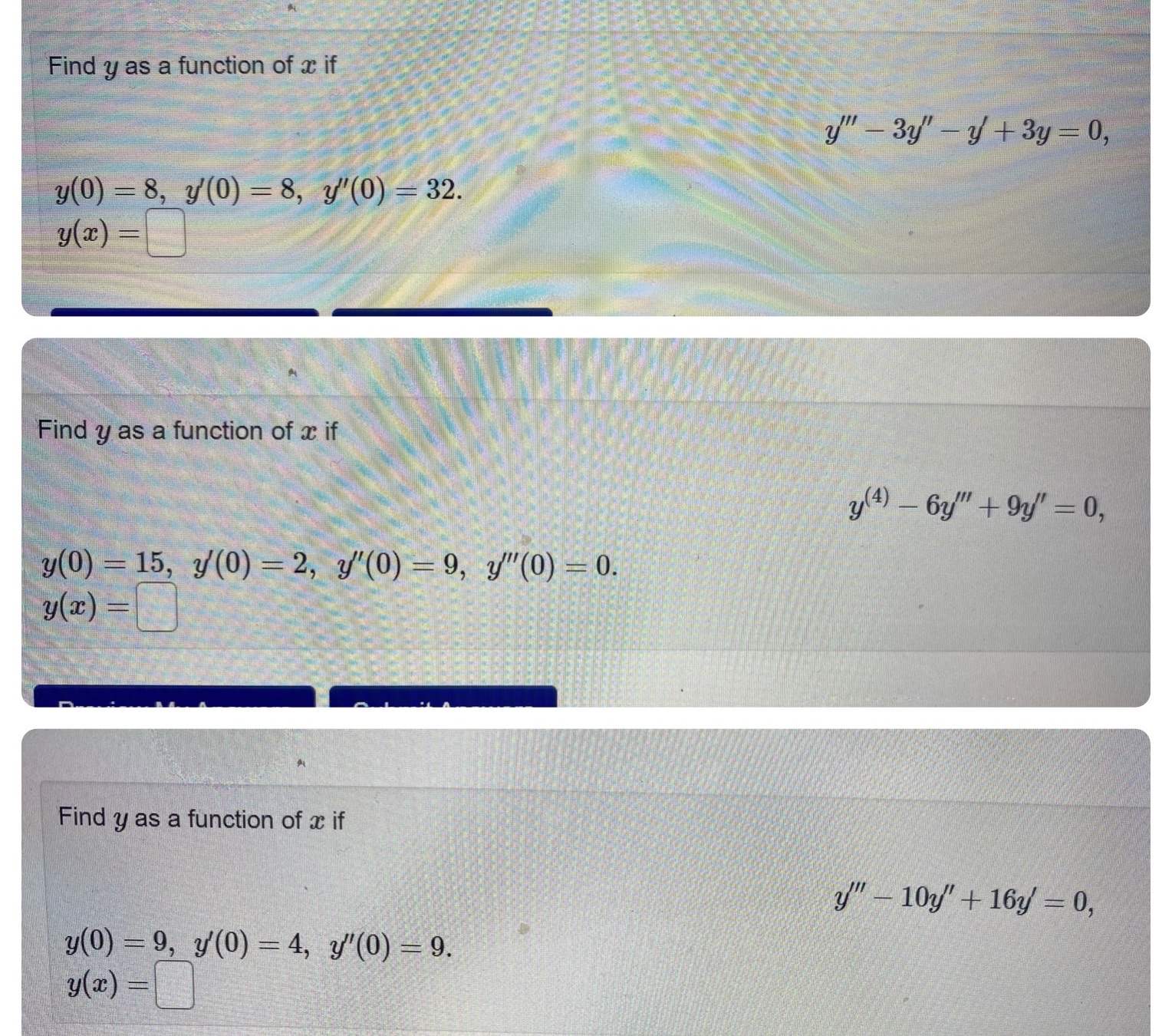  Please need an answer asap Find y as a function of