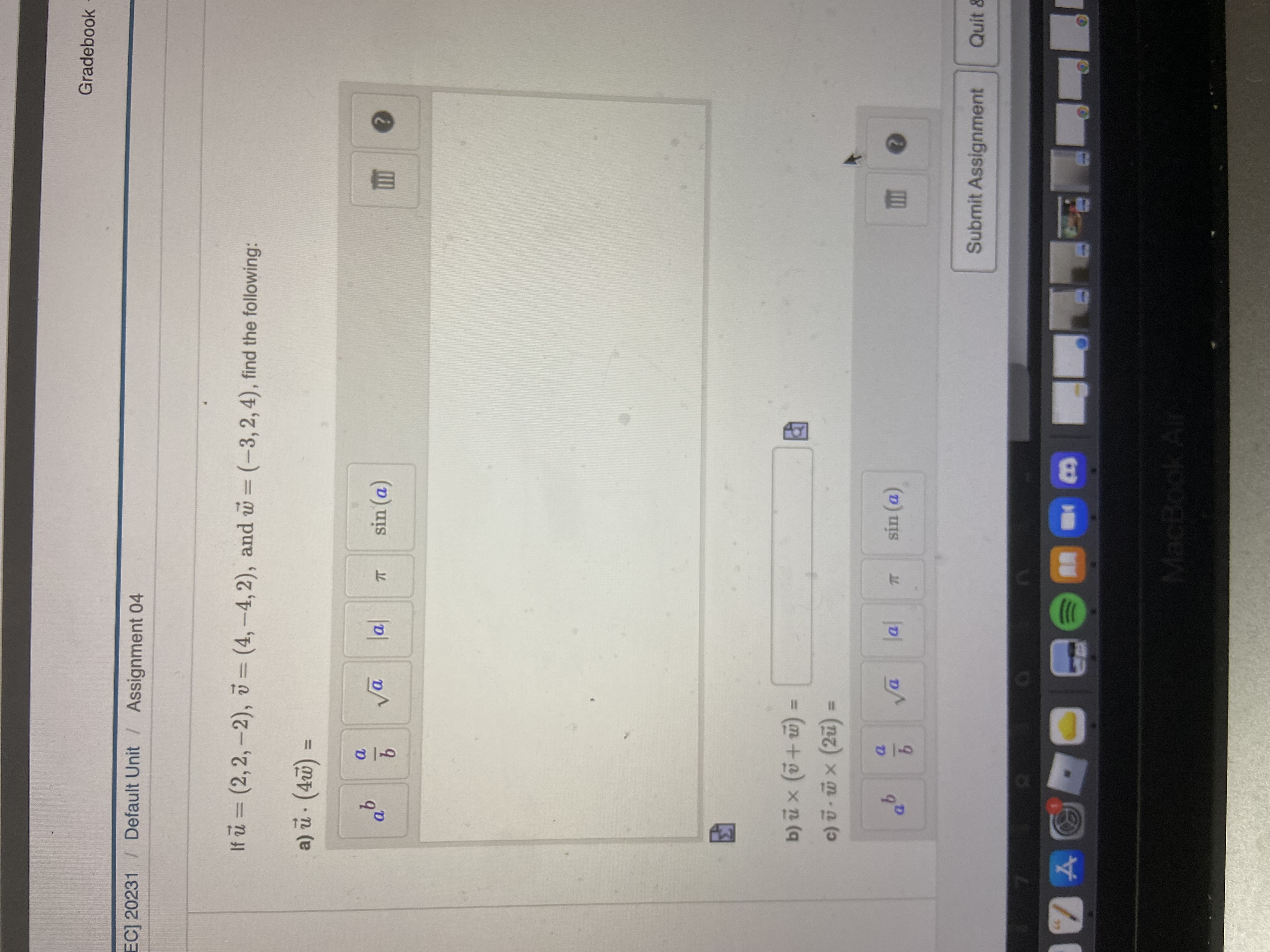  Gradebook EC] 20231 / Default Unit / Assignment 04 If u