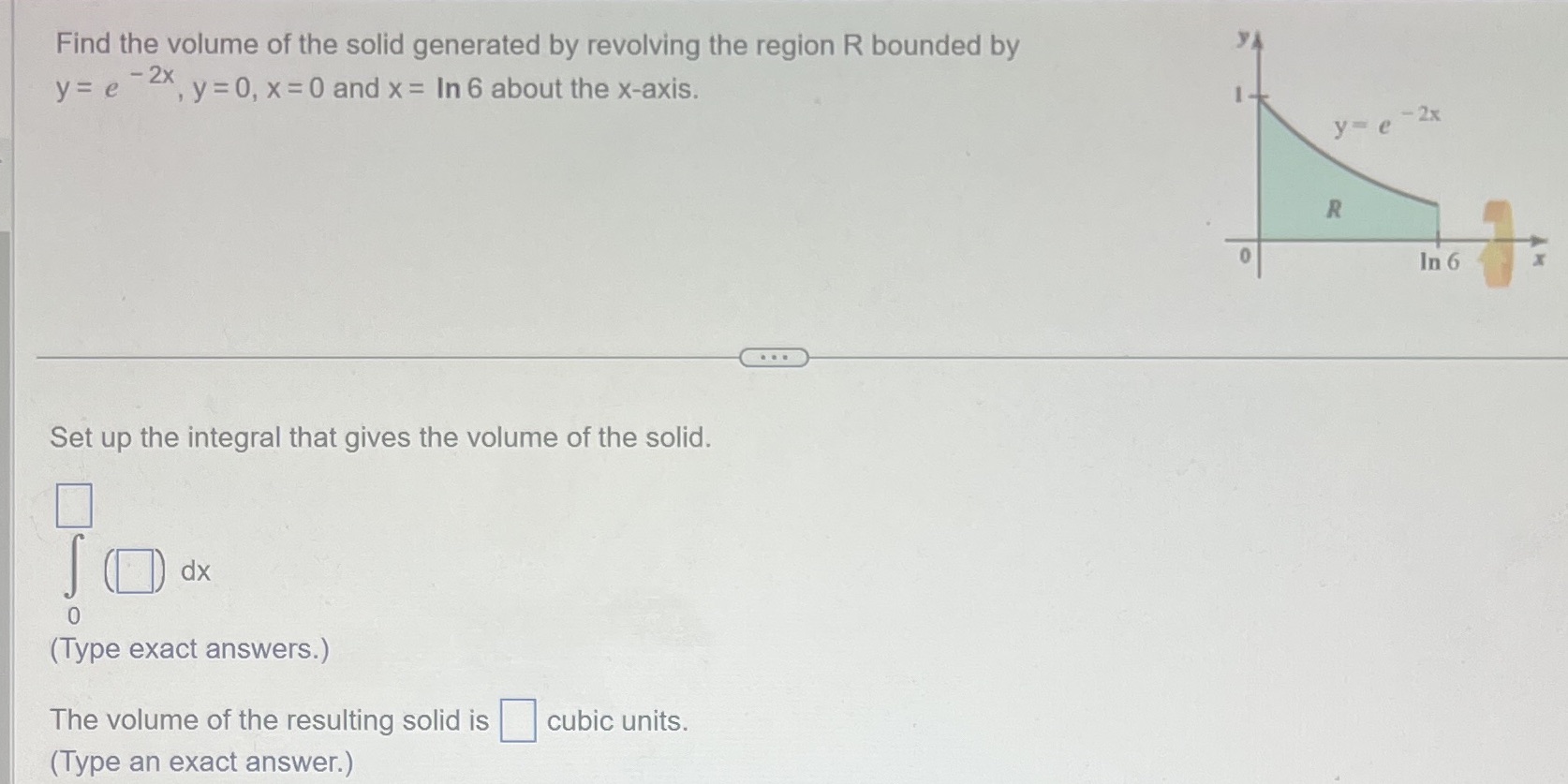  I need help with this please.Thank you Find the volume of