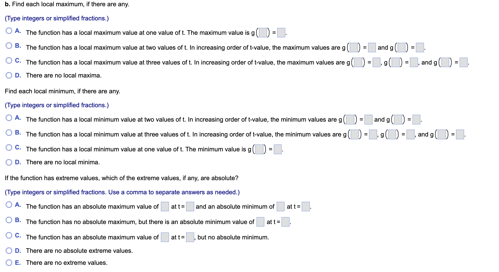 intervals on which the function is increasing. Select the correct choice below