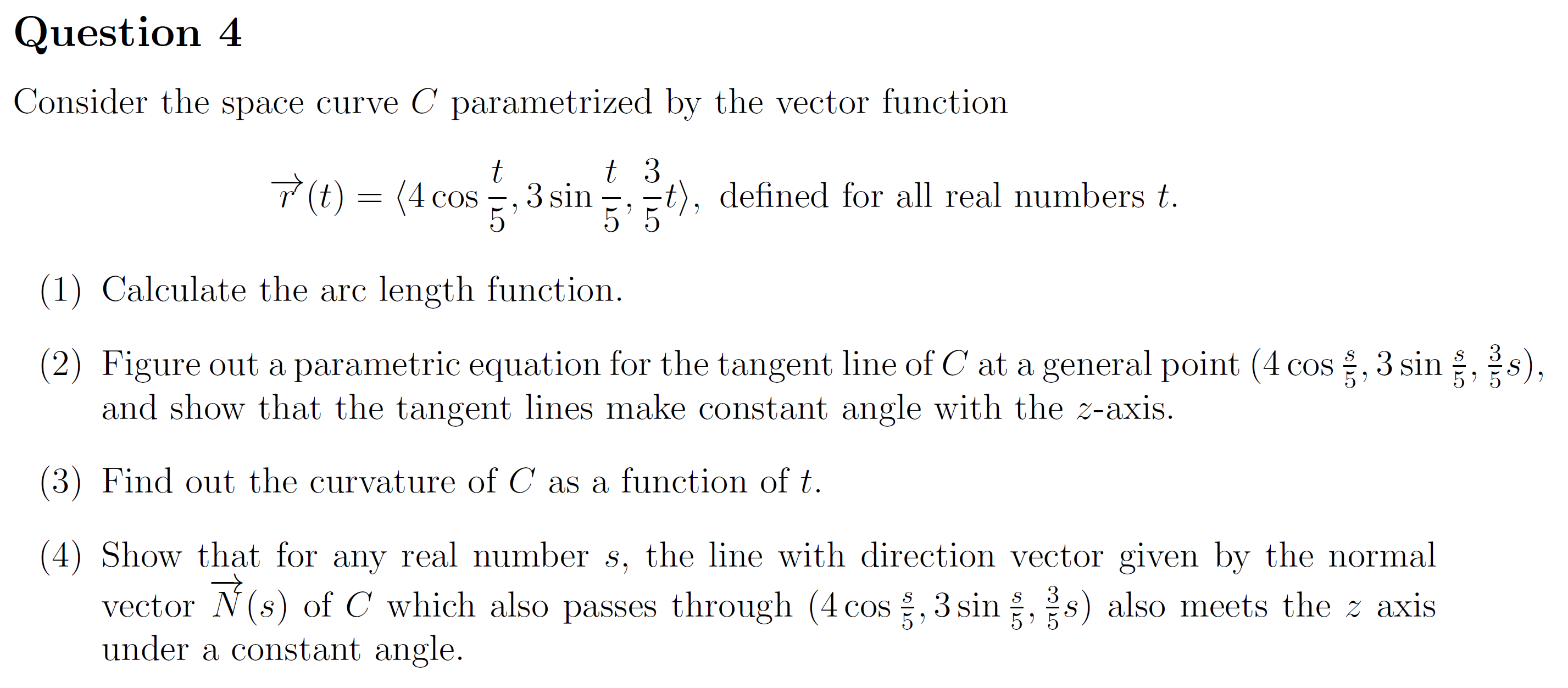function t t 3 7(t) = (4 cos 37 3sin 3, Et),